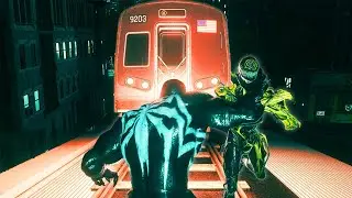 Can Venom stop the train in Spider-Man 2?