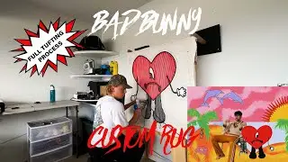 Tufting a BAD BUNNY Custom Rug // Full Process | ASMR