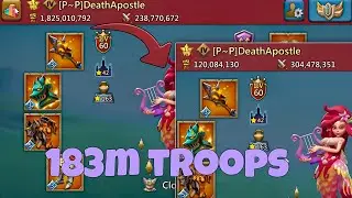 Lords Mobile - rally party trap with 183 million troops zeroed | KD1, SSq, SGE