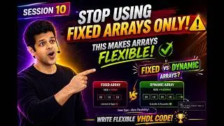 10 - Full FPGA Course ~ VHDL Array & Custom Datatype, Unconstrained vs Fixed-Size Array | Course 04