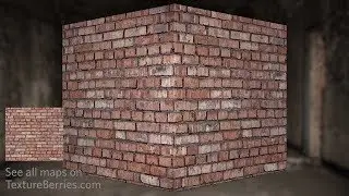 📸 Red sloppy brick wall - 03, TEXTURE for 3Ds Max, Unreal Engine, Unity (seamless)