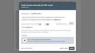 Verify Domain Ownership via DNS Record | Google Search Console publisher 2020 (DNS & TXT Records)