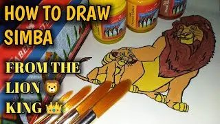 How To Draw Simba From The Lion 🦁 King | Cartoon Character 