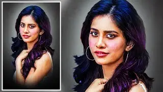 Photoshop 2020 tutorial in telugu || Nabha Natesh Photo Oil Paint Effect || Color Grading Tutorial