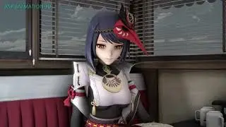 Genshin Impact Animation : (Kujou Sara Dates Arataki Itto)