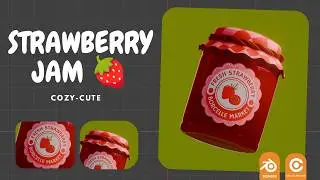 Creating a Cute Strawberry Jam Jar in Blender | 3D Product Visualization Timelapse