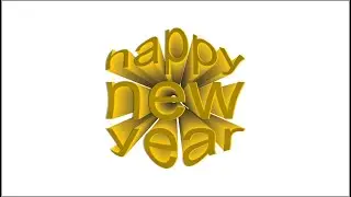 Happy New year logo, Corel Draw Tutorial Digital Yellow