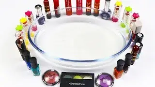 Mixing Makeup and Rainbow LIPSTICKS into clear slime! Most Satisfying Slime! Relaxing Slime