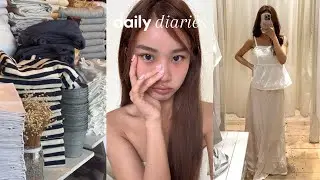 ⋆𐙚₊˚⊹ daily diaries 🛍️💅 | quiet summer days, brandy melville haul, trying press on nails