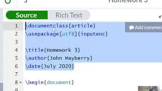 Math 57: Intro to LaTeX in Overleaf