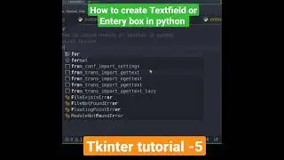 How to create Textfield or Entery box in python  