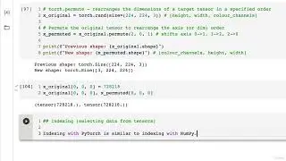 Selecting Data From Tensors Indexing