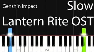 Piano SLOW Tutorial - Piano Tutorial - Genshin Impact - Lantern Rite OST