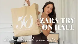 NEW IN ZARA TRY ON HAUL, H&M HOME, LATE SUMMER OUTFITS | OLIVIA MILLER