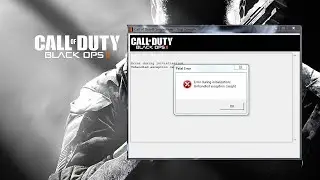 Black Ops 2 Unhandled Exception Caught Error Fix