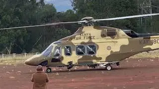 President Ruto’s helicopter takes off || Olkalou Stadium #viral #maandamano
