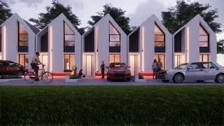 TUTORIAL BIKIN MODEL DESAIN RUMAH SCANDINAVIAN KAVLING 5X12 part 2 #youtuber #fypシ #konseprumah