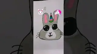 Draw mix Emoji Rabbit+Unicorn 