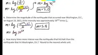 Using Logarithms in an Application Problem About Earthquakes Video