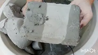 Grey Clay Crumbling and Making Paste with Speedy version #asmr #oddlysatisfying