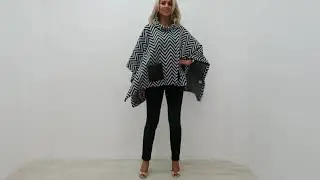 Avalon Black & White Poncho - A6868