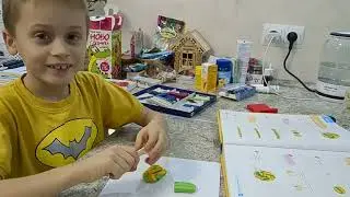 лепим их пластилина по 