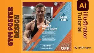 GYM POSTER DESIGN in Illustrator Tutorial. Make_Gym_Poster_in_illustrator