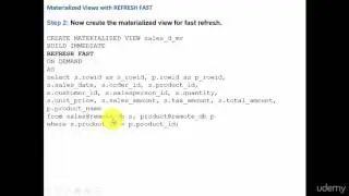 040 Materialized Views with REFRESH FAST option