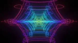 4K Rainbow Echoes Neon Line Art VJ Loop Background Party Visuals 3 hour