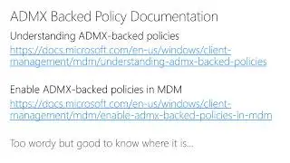 MVPDays - ADMX Backed Policies with Intune - Kevin Kaminski