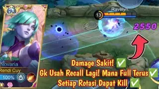 BUILD & COMBO NOVARIA TERSAKIT! GAK RECALL², SETIAP ROTASI DAPAT KILL! NOVARIA GAMEPLAY - MLBB