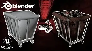 UE4 PS1 Style Game Asset - Dirty Laundry Cart Time-lapse ( Old School Horror Game )