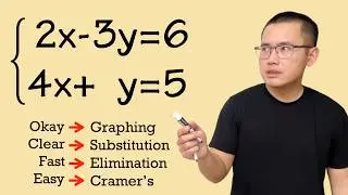 How to solve a 2 by 2 system of equations (4 methods)
