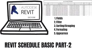 REVIT SCHEDULE BASIC PART-2 | Fields, Filter, Sorting/Grouping, Formatting, Appearance