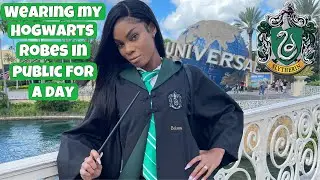 WEARING MY HOGWARTS ROBES IN PUBLIC FOR A DAY | SLYTHERIN