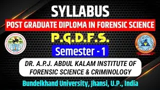 SYLLABUS OF P.G.D.F.S. Ist SEMESTER || I.F.Sc. || B.U. JHANSI, U.P.