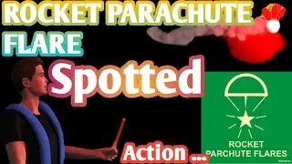 Spotted Rocket Parachute Flare at sea Action !!!