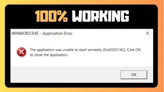 EASY FIX For  The Application Was Unable To Start Correctly 0xc0000142 In Windows Or Computer