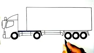 How to Draw Fuso Truck Car - Long Big Trailer