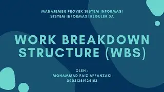 Work Breakdown Structure (WBS) - Quiz MPSI 2021