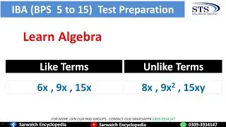 Like terms & Unlike terms | Algebra Lecture 3