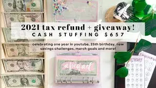 cash envelope stuffing + giveaway | sinking funds | 2021 tax refund | low income
