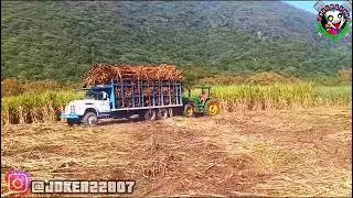 Jalando cañeros atascados con los tractores