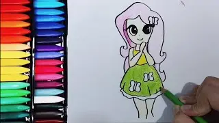 Magical Fluttershy Drawing and Coloring Tutorial