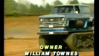 Chevy Blazer on tank tracks
