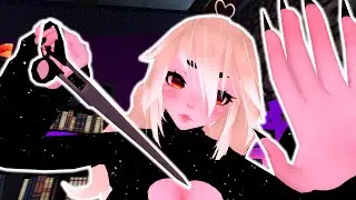 ASMR | Waifu Cuts Your Hair | Personal Attention Roleplay [ VRChat V-Tuber ] [ Binaural Audio ]
