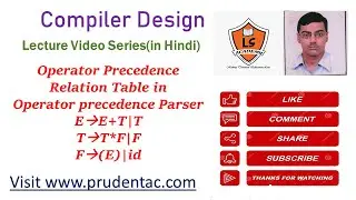 Operator Precedence Relation Table in Operator precedence Parser | operator precedence parser