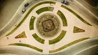 Fuente de los Continentes desde un Drone, Parque San Martin, Mendoza