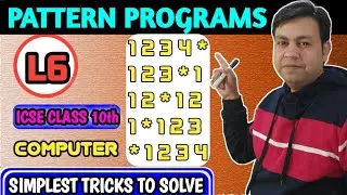 Lec 6 || Icse Java Pattern Programs | How to solve java pattern with easy technique