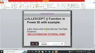 ALLEXCEPT() Function in power bi DAX | Power bi DAX | power bi for beginners